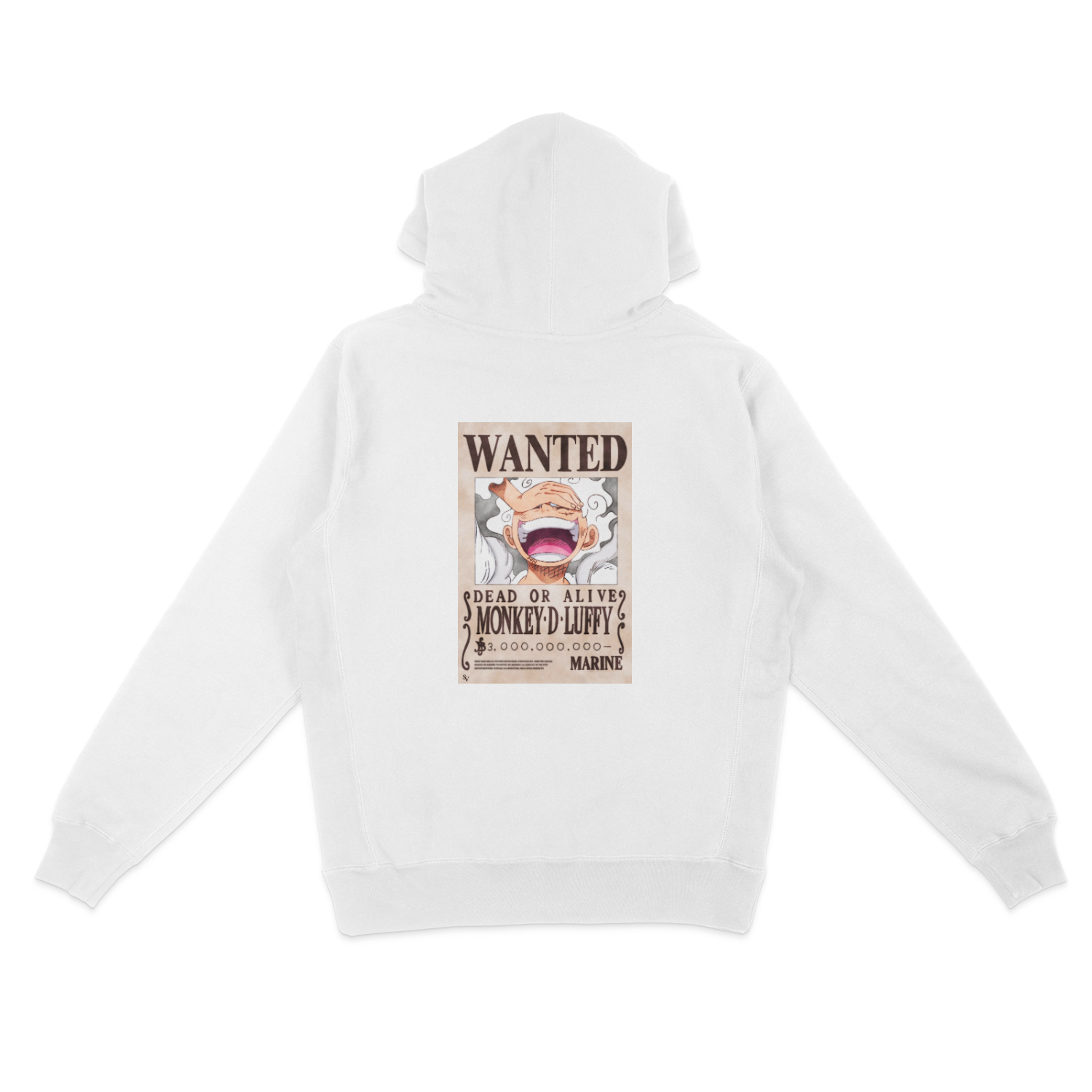 Luffy Nika Wanted Poster White Hoodie