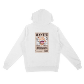 Luffy Nika Wanted Poster White Hoodie