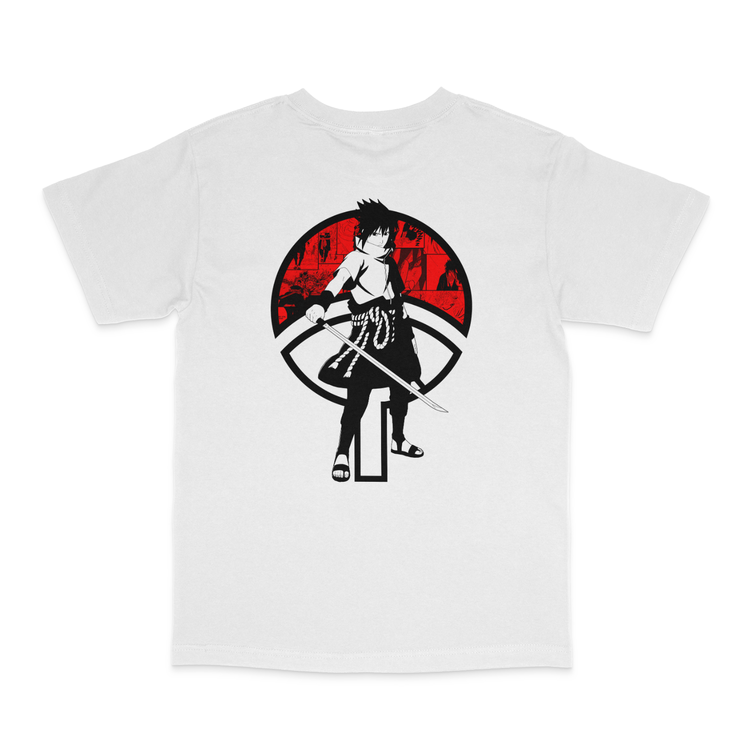 Sasuke Red Details White Tee